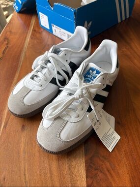 adidas Samba Sneakers in White, Black and Gum